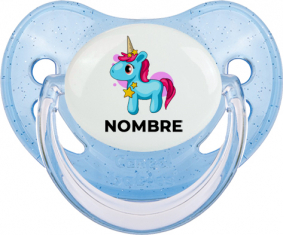 Unicornio azul rosa con nombre: Chupete fisiológica