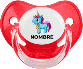 Unicornio azul rosa con nombre: Chupete fisiológica