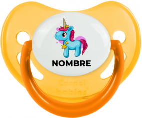 Unicornio azul rosa con nombre: Chupete fisiológica