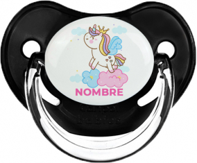 Unicornio con corona en la nube con nombre: Chupete fisiológica