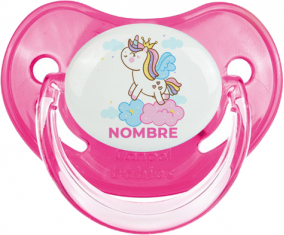 Unicornio con corona en la nube con nombre: Chupete fisiológica