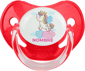 Unicornio con corona en la nube con nombre: Chupete fisiológica