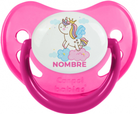 Unicornio con corona en la nube con nombre: Chupete fisiológica