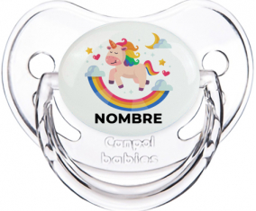 Unicornio arco iris con nombre: Chupete fisiológica