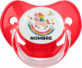 Unicornio arco iris con nombre: Chupete fisiológica