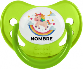 Unicornio arco iris con nombre: Chupete fisiológica