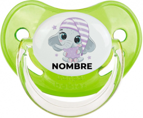 Bebé dulce elefante nocturno con nombre: Chupete fisiológica