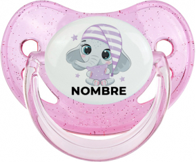 Bebé dulce elefante nocturno con nombre: Chupete fisiológica