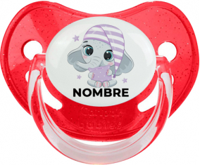 Bebé dulce elefante nocturno con nombre: Chupete fisiológica