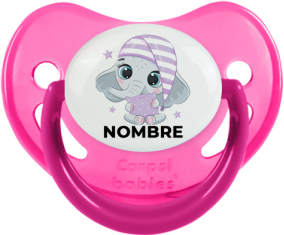 Bebé dulce elefante nocturno con nombre: Chupete fisiológica