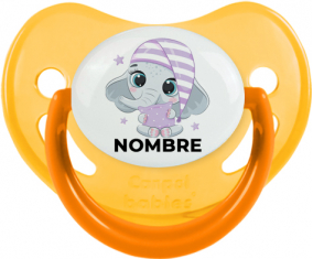 Bebé dulce elefante nocturno con nombre: Chupete fisiológica