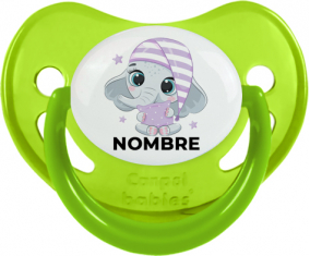 Bebé dulce elefante nocturno con nombre: Chupete fisiológica