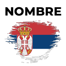 Bandera de efecto cepillo de Serbia, ideal para decorar artículos de bebé y darle un toque único y divertido.