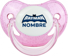 Logotipo azul de Batman con nombre: Chupete fisiológica