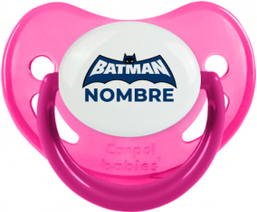 Logotipo azul de Batman con nombre: Chupete fisiológica