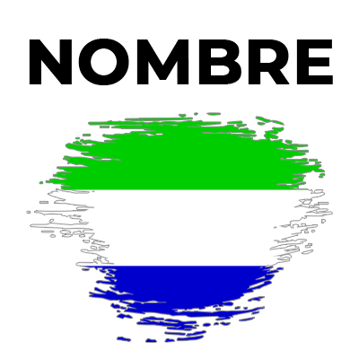 Bandera del efecto pincel de Sierra Leona, ideal para personalizar artículos de bebé en chupete-bebe.com.