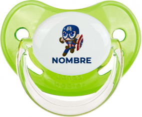 Capitán América niños diseño-2 con nombre: Chupete Fisiológica
