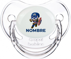 Capitán América niños diseño-2 con nombre: Chupete Fisiológica