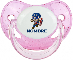 Capitán América niños diseño-2 con nombre: Chupete Fisiológica