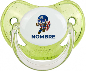 Capitán América niños diseño-2 con nombre: Chupete Fisiológica