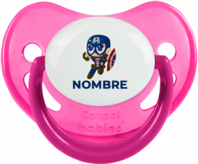 Capitán América niños diseño-2 con nombre: Chupete Fisiológica