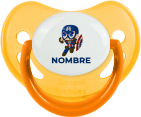 Capitán América niños diseño-2 con nombre: Chupete Fisiológica