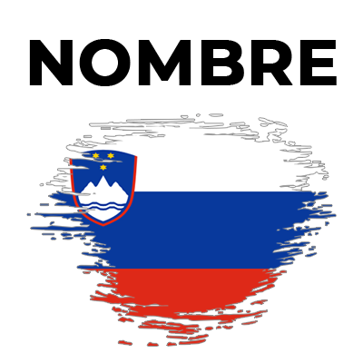 Bandera del efecto pincel Eslovenia, ideal para accesorios de bebé en chupete-bebe.com. Diseño colorido y divertido.