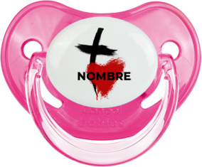 Cruz - corazón con nombre: Chupete fisiológica