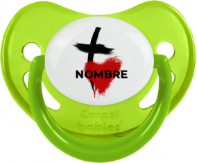 Cruz - corazón con nombre: Chupete fisiológica