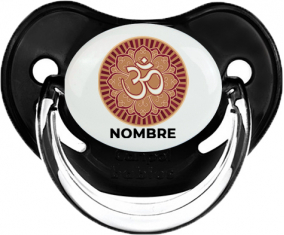 Om aum Diseño sánscrito-1 con nombre: Chupete fisiológica