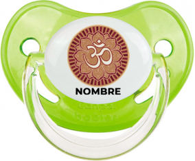 Om aum Diseño sánscrito-1 con nombre: Chupete fisiológica