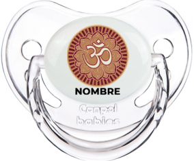 Om aum Diseño sánscrito-1 con nombre: Chupete fisiológica