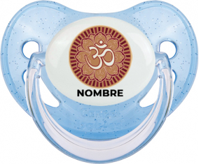 Om aum Diseño sánscrito-1 con nombre: Chupete fisiológica