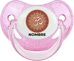 Om aum Diseño sánscrito-1 con nombre: Chupete fisiológica