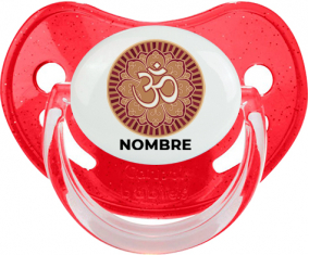Om aum Diseño sánscrito-1 con nombre: Chupete fisiológica