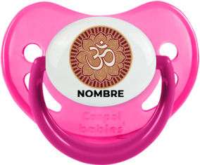 Om aum Diseño sánscrito-1 con nombre: Chupete fisiológica