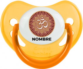 Om aum Diseño sánscrito-1 con nombre: Chupete fisiológica