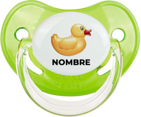 Juguetes de juguete patito amarillo con nombre: Chupete fisiológica