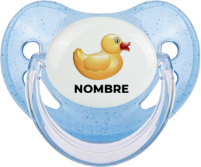 Juguetes de juguete patito amarillo con nombre: Chupete fisiológica
