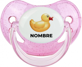 Juguetes de juguete patito amarillo con nombre: Chupete fisiológica