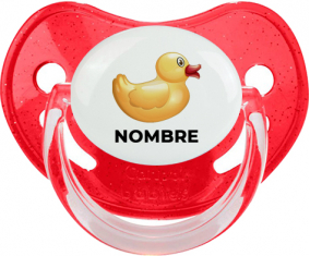 Juguetes de juguete patito amarillo con nombre: Chupete fisiológica