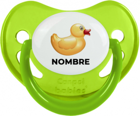 Juguetes de juguete patito amarillo con nombre: Chupete fisiológica