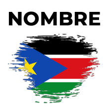 Bandera de pincel de Sudán del Sur, ideal para personalizar artículos y accesorios para bebés en chupete-bebe.com.