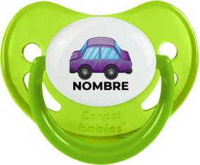 Juguetes de juguetes morados diseño de coche-2 con nombre: Chupete fisiológica