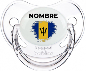 Bandera del efecto pincel de Barbados con nombre: Chupete fisiológica