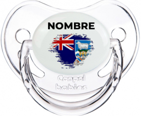 Bandera de efecto de pincel de las Islas Malvinas con nombre: Chupete Fisiológica