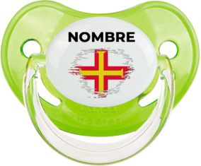 Bandera del efecto pincel Guernsey con nombre: Chupete fisiológica