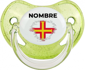 Bandera del efecto pincel Guernsey con nombre: Chupete fisiológica