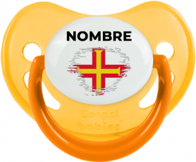 Bandera del efecto pincel Guernsey con nombre: Chupete fisiológica