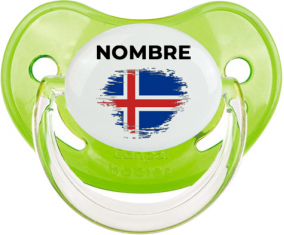 Bandera del efecto pincel de Islandia con nombre: Chupete fisiológica